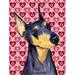 Carolines Treasures Doberman Hearts Love And Valentines Day Portrait Flag - Garden Size