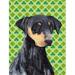 Carolines Treasures Doberman St. Patricks Day Shamrock Portrait Flag - 15 x 15 In. - Garden Size