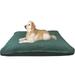 Dogbed4less Shredded Memory Foam Dog Bed for Large Dogs Green Canvas Cover 55 x37 Pillow