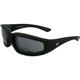 Birdz Eyewear Oriole Padded Safety Bifocal Motorcycle Sunglasses Black Frame Smoke Lenses 2.5 Magnification Carry Bag