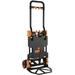 Qhomic 330 lb Folding Hand Truck Portable Cart Combining Four and Two Wheels Multi-Purpose Folding Dolly Cart with Retractable Handle for Home Improvement Kitchen Grocery Cart Orange