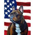 Carolines Treasures Usa American Flag With French Bulldog Flag- Garden Size