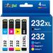 232XL Ink Cartridge for Epson Ink 232 XL 232XL T232XL T232 Ink Cartridge Combo Pack for Epson Expression Home XP-4205 XP-4200 Workforce WF-2930 WF-2950 Printer (Black Cyan Magenta Yellow 4 Pack)