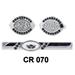 Vittorio Vico Studded Clear Crystal set in Oval Colored Crystal Cufflink & Tie Bar Set by Classy Cufflinks