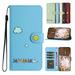 K-Lion for Samsung Galaxy S21 Ultra Flip Folio Case Cute Cartoon Cat Pattern PU Leather Card Slots Wallet Case Kickstand Shockproof Full Body Protective Case Cover for Samsung Galaxy S21 Ultra Blue