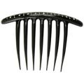 Caravan Jeweled 7 Tooth French Twist Comb In Black And Sprinkled With Crystals And Studs