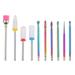 NUOLUX 1 Set/10pcs Metal Nail Art Drill Bits Home Nail Files Practical Sanding Heads