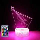 YSTIAN 3D Guitar led Night Light Lamp Illusion Night Light 16 Color Changing Table Desk Decoration Lamps Gift Acrylic Flat ABS Base USB Cable Toy