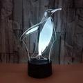 3D Night lamp 3D lamp 3D Illusion Night Lights 3D Airplane Optical Illusion Desk Lamp 7 Color USB Touch Switch Desk Night Light (Penguin)