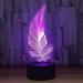 3D Night lamp 3D lamp 3D Illusion Night Lights 3D Airplane Optical Illusion Desk Lamp 7 Color USB Touch Switch Desk Night Light (Feather)