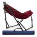 Tranquillo Adjustable Hammock Stand / Collapsible Hammock with Stand â€“ Picnic Hammock Stand and 2 Layered Polyester Hammock Net for 2 Persons with Carry Bag - Supports up to 550lbs Red