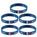 5PCS National Flag Printing Bracelet Eco-friendly Silicone Bracelet Country Flag Wristband Fashion Sports Bracelet for Women Men (France Capital and Small Letter Random Assorted Color)