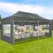 HOTEEL 10x20 Heavy Duty Canopy Tent with 6 Sidewalls Pop up Commercial Tents Outdoor Party Tents with Roller Bag Gray