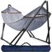 Tranquillo Double Hammock with Stand Included for 2 Persons/Foldable Hammock Stand 600 lbs Capacity Portable Case - Inhouse Outdoor Camping Aegean