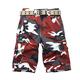 Men's Cargo Shorts, Camouflage Patchwork Color Summer Multi-pocket Combat Workwear Casual Cotton Breathable Loose Safety Shorts Practical Working Trousers For Walki(Size:36 W,Color:red)