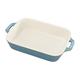 STAUB 40511-868 Rectangular Casserole Dish, Ceramic, Rustic Turquoise