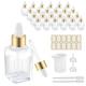 Yoken 1 oz Glass Dropper Bottles 24 pack Square Clear Dropper Bottle for Essential Oils, Liquids - Leakproof Eye Dropper Bottle with Gold Cap, 30 ml