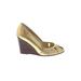 Dolce Vita Wedges: Gold Shoes - Women's Size 8 1/2 - Closed Toe