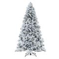 The Holiday Aisle® Snow Flocked Traditional Christmas Tree w/ Lights, Christmas Tree Prelit w/ Metal Stand | 6.5 ft | Wayfair