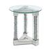 Everly Quinn Amond Round End Table w/ Glass Top in Clear & Mirrored Glass | 24.25 H x 20.15 W x 20.15 D in | Wayfair