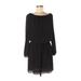 Three Eighty Two Casual Dress - Popover: Black Solid Dresses - Women's Size Medium