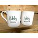 Large Bone China Wedding Mugs, Wifey and Hubby Bone China mugs, Mr and Mrs Bone China Mugs, Wedding mugs and coaster gift sets, wedding gift