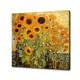 Yellow Sunflowers Field Klimt Style Painting Style Canvas Print, Modern Floral Wall Art Print, Botanical Art Prints, Wild Flower Wall Art