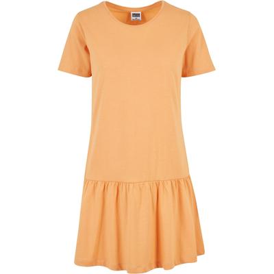 Shirtkleid URBAN CLASSICS "Urban Classics Damen Ladies Valance Tee Dress", Damen, Gr. L, US-Größen, orange (paleorange), 100% Baumwolle, unifarben, klassisch, loose fit, Rundhals, Kurzarm, Kleider Image