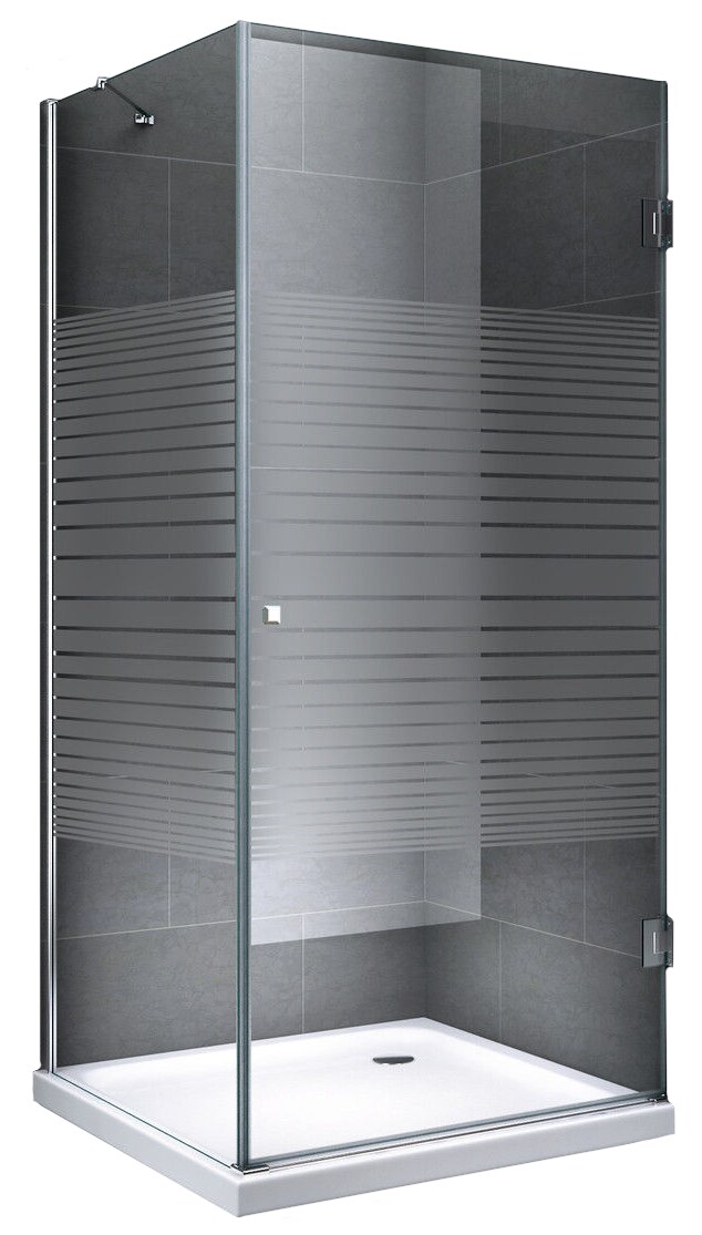 Fischer und Adamek Glasdusche Eger Größe: 90 x 90 x 190 cm Form: Gestreift ohne Duschtasse und Ablauf Image