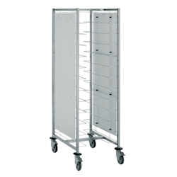 Tournus Tablettabräumwagen / Cafeteria Abräumwagen mit 12 Einschüben für Tabletts Breite 320 - 370 mm. Mit Seitenverkleidung Image