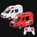 Modèle de véhicule de secours camion de pompiers pour enfants jouet d'ambulance RC simulation de