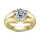 Bague Moissanite en argent regardé 925 pour femme alliances cadeau de fiançailles document jaune