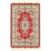 Canvello Fine hand Knotted Persain silk & wool Tabriz 3'5'' X 5'3'' - Red - 5'3'' x 3'5''