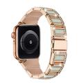 Xpm Compatible with Apple Watch 45mm Jewelry Diamond Bling Zinc Alloy Watch Replacement Band Strap Wristbands for iWatch Series 9 [45mm] [ Rose Gold + Blue ]