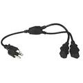 Hosa YIE-406 Dual IEC C13 to NEMA 5-15P Power Y Cable 1.5 Feet