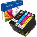 T702 XL Remanufactured Set | 4 Ink Cartridges | High Yield of EPSON T702 High Yield | Black Cyan Magenta Yellow | 702 for Epson Workforce Pro WF-3720 WF-3730 WF-3733