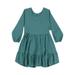 TOWED22 Toddler Little Girls Dress Toddler Kids Baby Girl Dress Long Sleeve Solid Color Casual Dresses Soft and Warm(Navy 18-24 M)