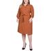 Long Roll Tab Sleeve Shirtdress