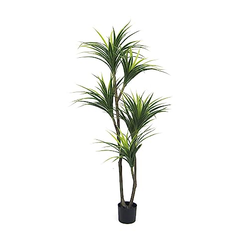 HYGRAD BUILT TO SURVIVE Large Artificial Fake Tree Plants Indoor Fake Decorative Plants In Pot Outdoor Fake Plant Pots Flora Exotic Tree Plants In Pots (Dracaena Draco - 150cm), FP-12