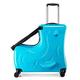AO WEI LA OW Duffel Bag for Kids Ride-On Suitcase Carry-On Luggage with Wheels, Blue, 20 Inch（suggest 1-6 years old ), Hard Kids Luggage With Double Spinner Wheels