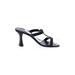 Bebe Mule/Clog: Slide Stilleto Cocktail Party Black Print Shoes - Women's Size 8 - Open Toe