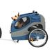 Sepnine Dog Bicycle Trailer in Gray/Blue/Black | 32.7 H x 22.5 W x 56 D in | Wayfair 10800-BLUE&GREY