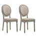 One Allium Way® Gouveia Tan & Salvaged Light Oak Side Chairs w/ King Louis Back Wood/Upholstered in Brown | 40 H x 20.5 W x 22.5 D in | Wayfair