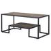 17 Stories Eliandra Rustic Oak & Black Coffee Table w/ Shelves Wood/Metal in Black/Brown | 17.5 H x 45.5 W x 20.5 D in | Wayfair