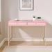 Everly Quinn Kindelle 2-Drawer Writing Desk Wood/Metal in Pink | 31.5 H x 47.5 W x 20.5 D in | Wayfair 60751B6B362E4EF89CD40B67DC01A142