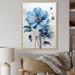 Red Barrel Studio® Minimalism Daisy Flower I - Floral Canvas Art Print Plastic in Blue | 44 H x 34 W x 1.5 D in | Wayfair