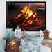 Latitude Run® Beach Photo Beach Bonfire III On Canvas Print Canvas, Cotton in Black/Orange | 12 H x 20 W x 1 D in | Wayfair