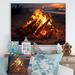 Latitude Run® Beach Photo Beach Bonfire III On Canvas Print Canvas, Cotton in Black/Orange | 12 H x 20 W x 1 D in | Wayfair