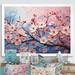 Red Barrel Studio® Pink & Blue Cherry Blossom II Framed On Canvas Print Canvas, Cotton in Blue/Pink/Red | 12 H x 20 W x 1 D in | Wayfair