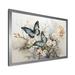 Rosalind Wheeler Blue White Butterfly Glimpse Of Serendipity - Animals Wall Art Prints Metal in Blue/White | 16 H x 32 W x 1 D in | Wayfair